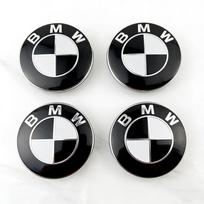 4Pcs 68mm 56mm Car Wheel Center Hub Caps Cover For BMW E36 F20 E46 E39 E38 E90 E60 E87 E34 E53 X3 X5 X6 M2 M Accessories (Black White,4pcs 56mm) juoda balta spalva