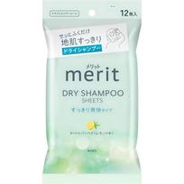 MERIT Dry Shampoo Sheets 12 Sheets 1 pcs white
