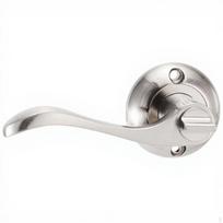 Keyless Bathroom Door Lock, ThreeLever Handle, Privacy, Zinc Alloy, Interior Silver TB Hole Bevel Silver T-B Hole Bevel