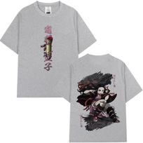 Summer Demon Slayer Nezuko Kamado Anime TShirt Unisex Oversized Streetwear Cotton Casual Tops for Unisex Women Fans 3XL white