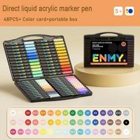 Acrylic Paint Markers Pen Soft Head Direct Liquid Graffiti Painting QuickDry Pigments Art Supplies for Felt