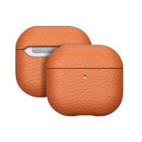 Leather Case For AirPods 4 Business Earphone Cases For Apple AirPods 4 4th Generation Cover Headset Shell Mag For Airpods4 orange