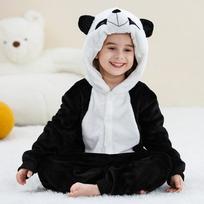Toddler Kids Flannel Animal Costume Warm Pajama Jumpsuit for Boys Girls 130 balta