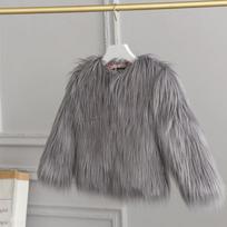Žieminiai vaikiški drabužiai Vilnos Kailis Vaikiškas Kailinis Paltai Moteriški Vaikiški Ilgomis Rankovėmis Stori Drabužiai 90cm gray