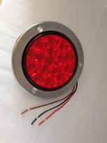 16 LED 12V 24V Apvalūs Skaidraus Lęšio Raudoni Galiniai Žibintai Atbulinės Eigos Žibintai Sunkvežimiui Priekabai RV 2 vnt. red