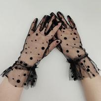 Seksualios nėriniuotos pirštinės su kalnų krištolu Helovinui, juodos tinklinės, elegantiškos, trumpos, moteriškos pirštinės, blizgančios deimantinės pirštinės, kostiumas nuotakai gray