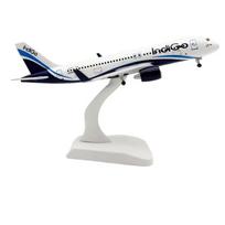 Lėktuvo modelis 20CM lydinio metalo Indigo Airways A320 320 Lėktuvo modelis Vaikų žaislas Aviacijos lėktuvo modelis Edukacinis white&blue white