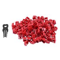100Pcs RJ45 Port Ethernet LAN Hub Anti Dust Cover Plug Cap Blockout Protector with Proprietary Lock and Key raudona juoda spalva