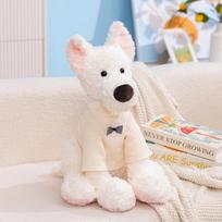 New Sitting Cartoon Super Soft Lazy Plush Stuffed Animals Plushie Fox Puppy Kitten Throw Pillow Birthday Gift Boy Girl 23cm white