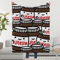 Funny Chocolate N-NutellaS-ES Blanket Throw Super Cosy Plush Living Room Sofa Couch Childish Birthday Gifts Size: 75*100cm, Weight: 230 GSM