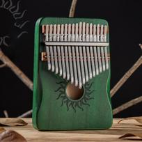 17/21 Keys Kalimba Thumb Piano Tune Hammer Musical Instrument New Mbira Finger Piano  Gifts Green-17 keys