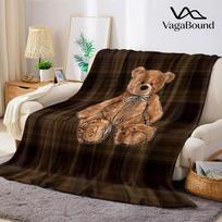 Tartan Teddy Hug Flannel Blanket Warm Soft Halloween Christmas Couch Warm Cozy Decorative Decor Gift for All Season Size: 150*200cm, Weight: 230 GSM brown