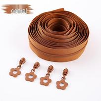 Nylon Coil Zipper with Flower Puller for DIY Bags, Handbags, Duvet Covers, Pillowcases, Pockets blue