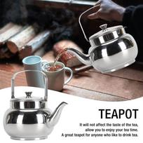 1L Capacity Stainless Steel Teapot Hammered Finish Stovetop Tea Kettle Metal Tea Kettle  Home Use 1# gray