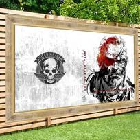 Metal Gear Solid Classic Video Game   Photography Backdrop Customizable Happy Birthday Party Decoration Children Photo Gifts 47.2x31.5inch/120*80cm beige