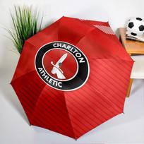 Football Charlton-Athletic Crest Automatic Folding Umbrella - 8-Rib Travel Umbrella with Auto Open/Close & Portable, Gift for Christmas, Birthdays
