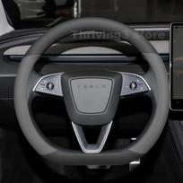 Leather Car Steering Wheel Cover For NEW Tesla Model Y Juniper 2025 2026 Car Style Auto interior Tesla Model Y 2026 Accessories