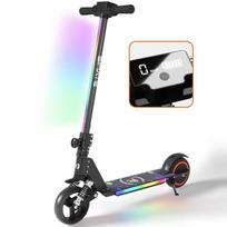 Children's Electric Scooter With Shock Absorbers - Colorful Neon Lights - 130W - Foldable Scooter - LCD Screen - Ages 6-12 - Black