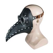 Helovino COS Juodo maro gydytojo kostiumas snapo kaukė punk steampunk kaukė paukščio snapas odinė kaukė New Bird Beak【Gun Color black