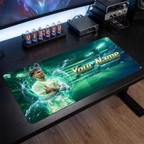 Lamine Yamal Custom Large Mouse Pad, Personalized Name Text Print, Football Logo Non‑Slip Desk Mat Gaming Gift 30cmx60cm