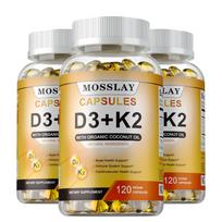 Mosslay Vitamin D3 K2 Capsules 120ct — 5000IU D3 with MK-7, Daily Wellness 120*3