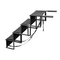 Foldable Pet Stairs for Car Dog Ramp for Car Pet Ladder 4 Step Dog Ramp for Large Dogs Stainless Steel 600D Oxford black