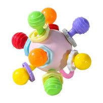 Newborn Infant Shake Grab Spin Multi Sensory Ball Toy 3 In 1 Soft Silicone Chew & Grab Toy For Babies 0-12 Months Christmas Gift gray