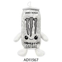 Monster Ultra-White energetinio gėrimo skardinės pliušinis žaislas Anime žaidimo atributika Kolekcinė minkšta lėlė Balta 10cm balta