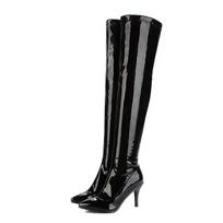 Women Thigh High Boots Black Red High Heels Small Big Size 32 48 38 juoda