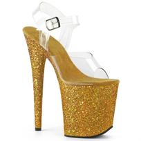 20 cm Nauji Flash vandeniui atsparūs staliukai aukštakulniai/aukštakulniai Pole Dance Modelis Catwalk Batai YKC 43 geltona