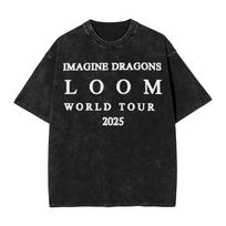 Moteriški vyriški marškinėliai Imagine Dragons su grafiniu atspaudu, medvilniniai, plauti, kasdieniai L black