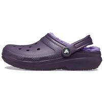 Crocs Warm, light and comfortable round-toe slippers hole shoes women's dark iris purple 36-37 gray