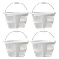 Set Of 4 Reusable Cone Coffee Filters Strainer Basket Produced For 4 Cup Maker Ensuring Quality And Convenience 1 white