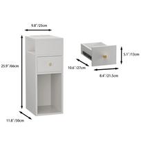 Naktinė spintelė prie lovos su įjungiamu LED, USB Type C įkrovimu, stalčiukais svetainei, miegamajam, naktinis staliukas Mueble Influences GERMANY balta