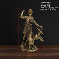 Artemis Sculpture Ornament: Moon Goddess Retro Decoration brown