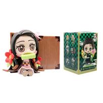 Demon Slayer Tanjiro Kamado Nezuko anime cartoon figure blind box creative statue model ornament surprise present bo black