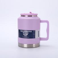 2026 m. modelio nerūdijančio plieno termosinis vandens butelis, 1,5 l / 2,0 l, su dangteliu su šiaudeliu ir dviguba sienele su vakuumu 2000ml + 140ml violetinė