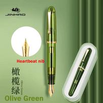 Jinhao 9019 Heartbeat Nib Fountain Pen,High Capacity Executive Business Signing Pen For Professionals&Writers calligraphy Gift (as the picture,M) white