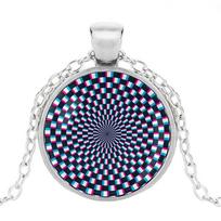 Colorful 3D Hypnosis Beam Necklace Pendant Funny Dizziness Symbol Self Help Hypnotism For Hypnotist Sleeping Props Hypnotic gray