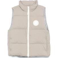 Canada Goose Lawrence serija Baltas etiketės logotipas Apykaklė su užtrauktuku Berankovė pūkinė liemenė Unisex liemenės Pilka 2804MW-432 S white
