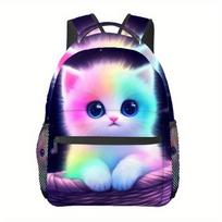 Animacinis gyvūnas Lapė Pilnas spaudinys Mokyklinė kuprinė Didelės talpos Atsitiktinė Universali Vidurinės mokyklos Naštos mažinimas pencil case pink