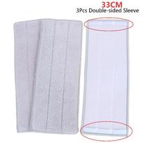 3Pcs Flat Mop Replacement Pads Reusable Thickened Microfiber Absorbent Mop Refill Pads For Spray Mop Dust Mop Cleaning Supplies 3Pcs 33cm Single white