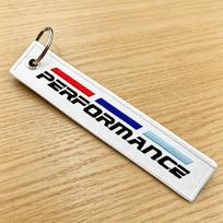 1pcs Black White Performance Emblem Lanyard Nylon Printing Logo Style Keychain For BMW M Performance E90 E60 E46 Car Accessories rvsh75 white