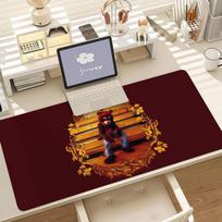 Rap Singer K-kanye W-west Mouse Pad Anti Slip Rubber Edge Locked Thickened Laptop Gaming Desk Mat 30x60cm gray