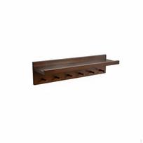 Sieninė drabužių kabykla su lentyna, masyvmedžio, prieškambario kabliukai, montavimas gręžiant 60CM_Walnut