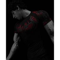 Breathedivinity Nuodų Magijos Kristalas Unisex Greitai Džiūstanti Kompresinė Sportinė Marškinėlė Large juoda/raudona