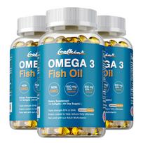 Coolkin Omega 3 Fish Oil Triple Strength Softgels 2000mg 120 Count — EPA & DHA Daily Nutrition 120*3