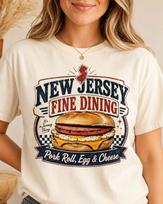 New Jersey Fine Dining Pork Roll Egg & Cheese T-shirt | Breakfast Diner Graphic Tee 110 black
