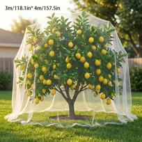 Large-Size Fruit Tree Bird and Pest Protection Net Cover Reusable Breathable Plant Barrier Net. Suitable for Vegetables, Tomatoes, Flowers, and Shrubs 2.5*3 white