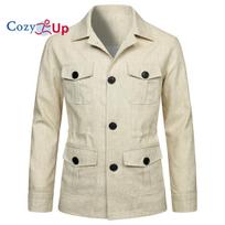 Cozy Up Vintažinės kelios kišenės Vyriškos striukės Paltas Lauko Kempingas Krovinių Karinis Chaquetas Didelio dydžio vyriški drabužiai L smėlis